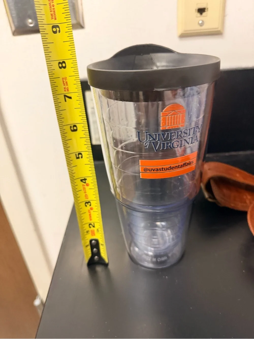 University of Virginia Clear Travel Tumbler Black Lid Tervis Like Student Affair